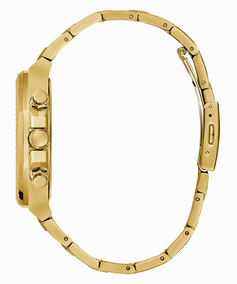 GUESS Mens Gold Tone Multi-function Watch