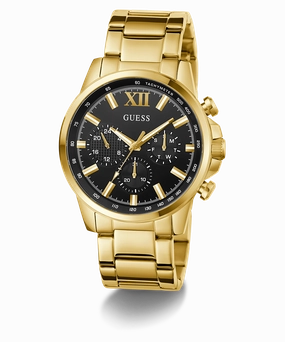 GUESS Mens Gold Tone Multi-function Watch