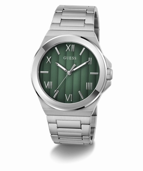 GUESS Mens Silver Tone Analog Watch