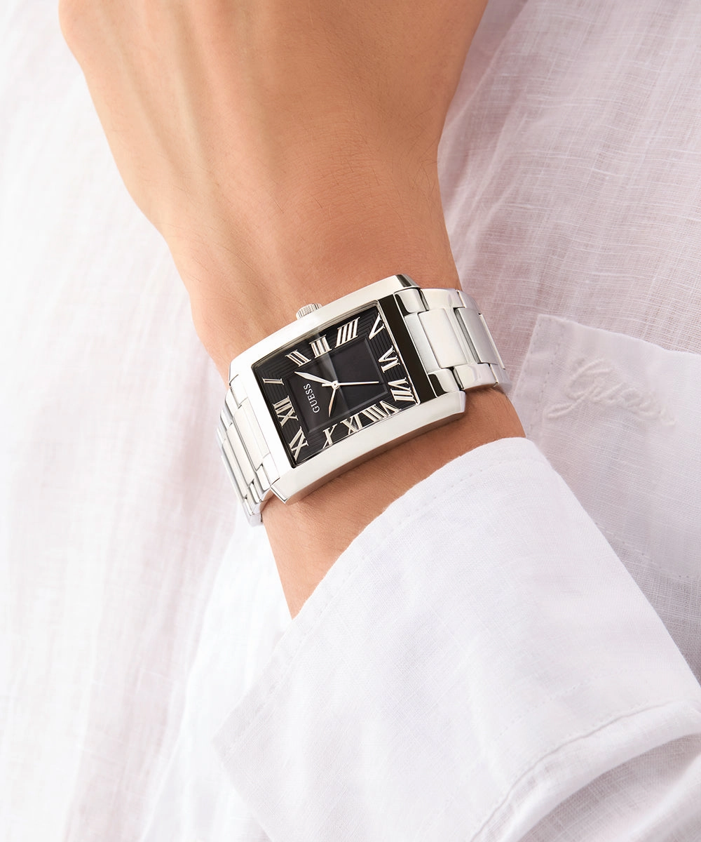 GUESS Mens Silver Tone Analog Watch
