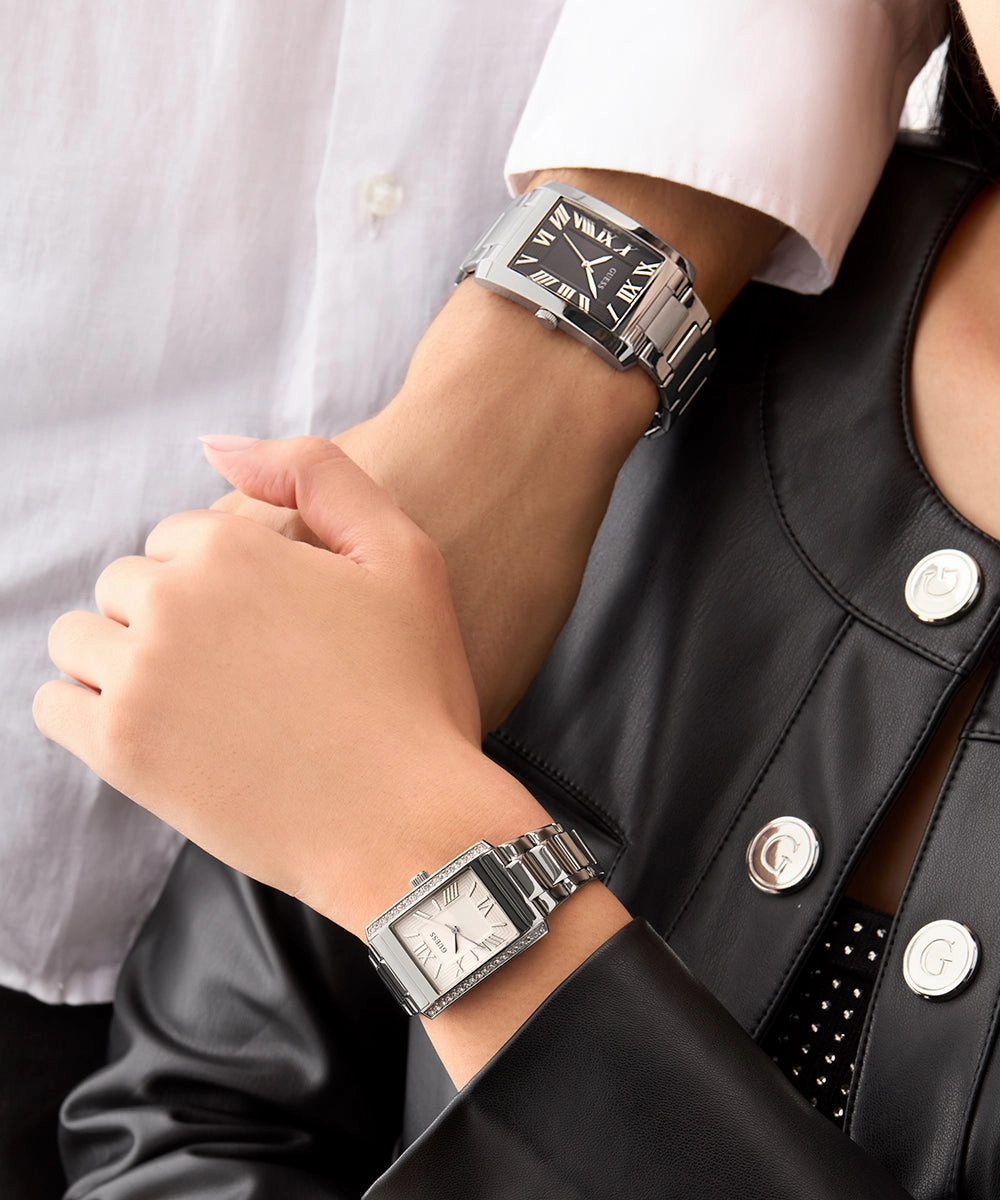 GUESS Mens Silver Tone Analog Watch