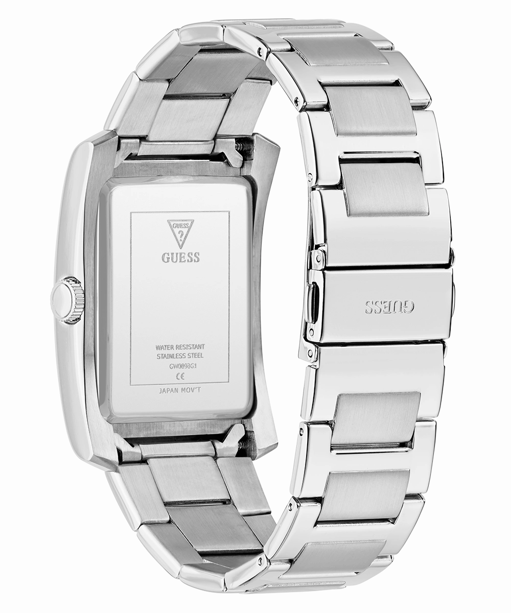 GUESS Mens Silver Tone Analog Watch