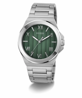 GUESS Mens Silver Tone Analog Watch