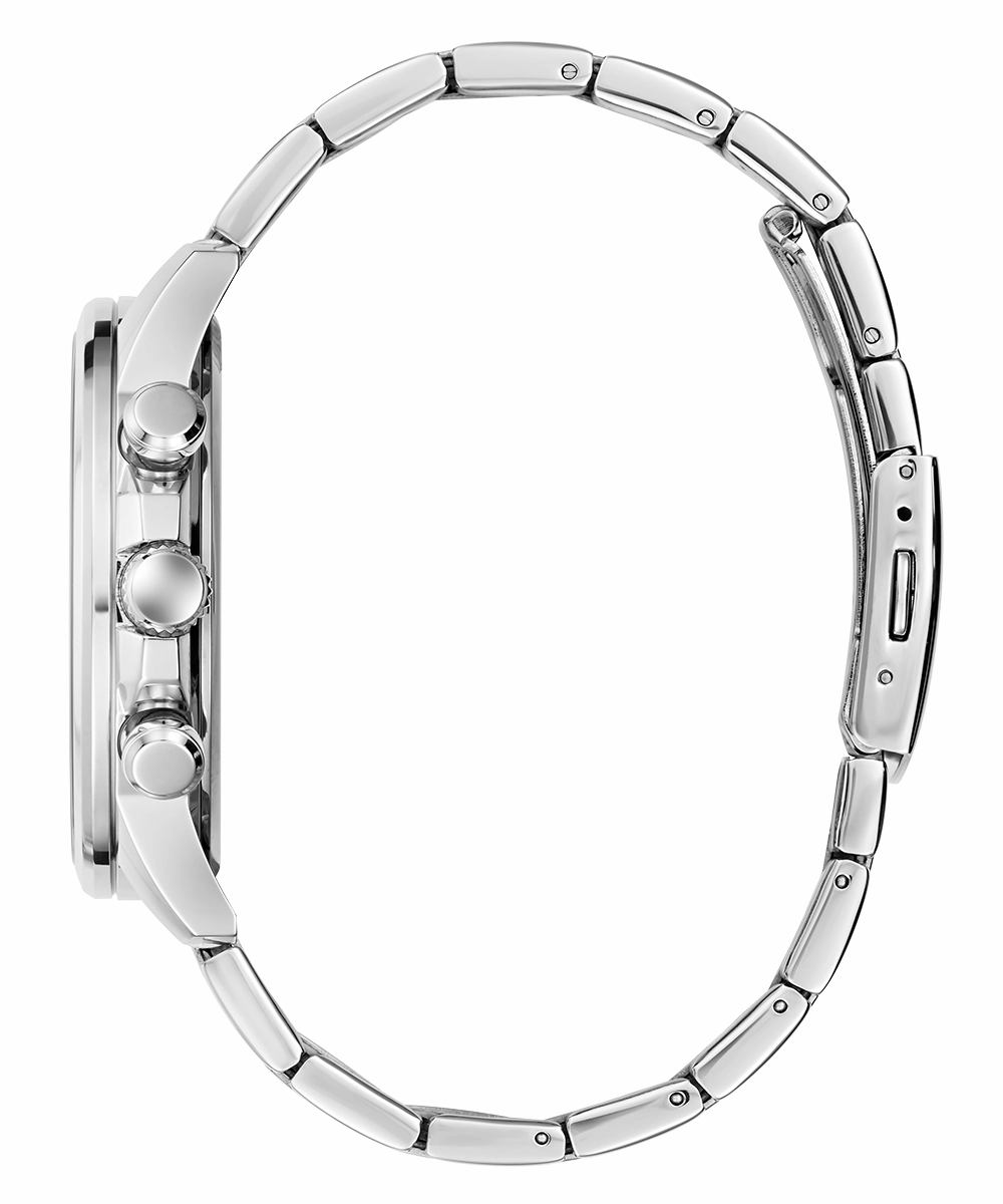 GUESS Mens Silver Tone Multi-function Watch
