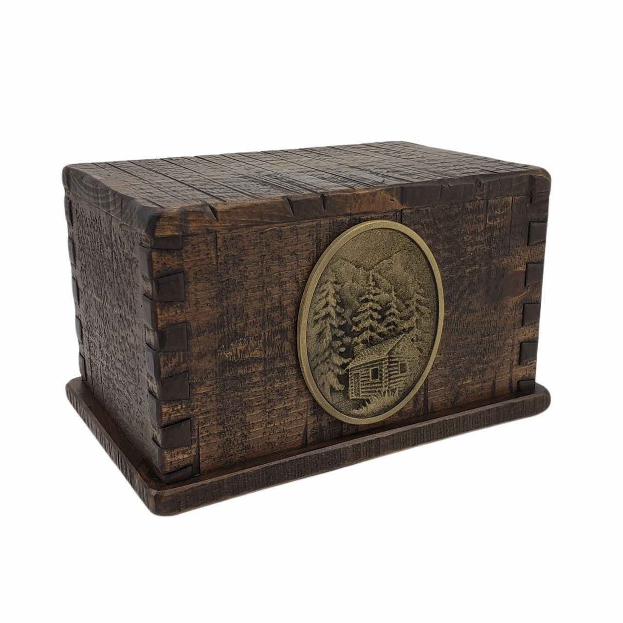 Handcrafted Vintage Wood Dovetailed Urn in Rustic Vintage Finish