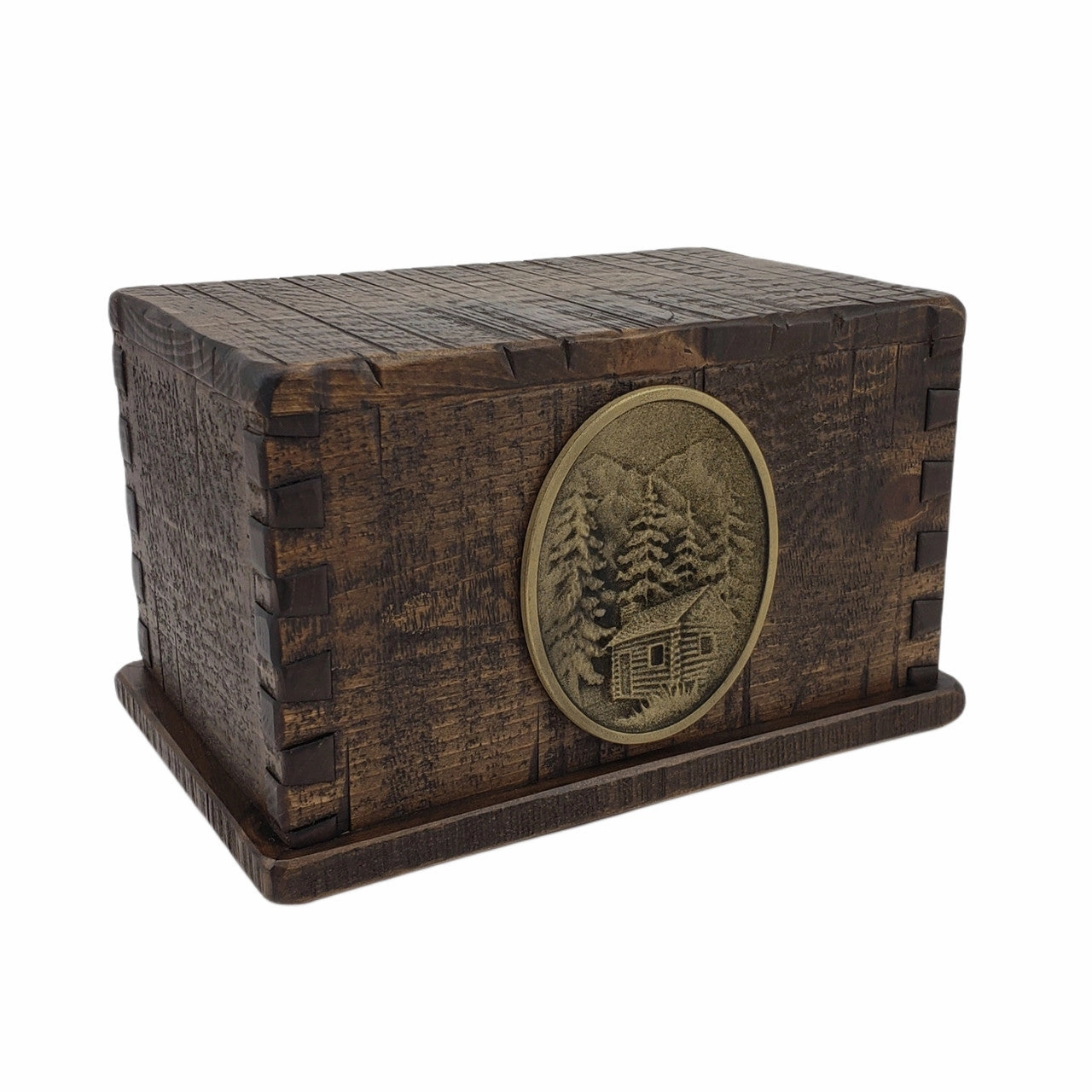 Handcrafted Vintage Wood Dovetailed Urn in Rustic Vintage Finish