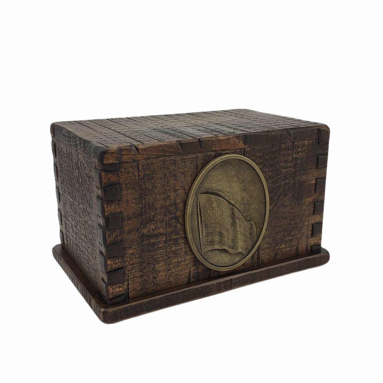 Handcrafted Vintage Wood Dovetailed Urn in Rustic Vintage Finish