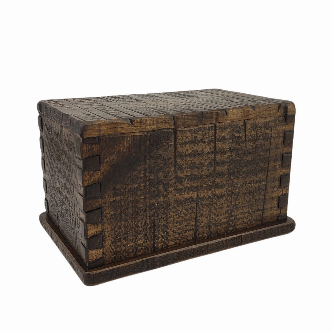 Handcrafted Vintage Wood Dovetailed Urn in Rustic Vintage Finish