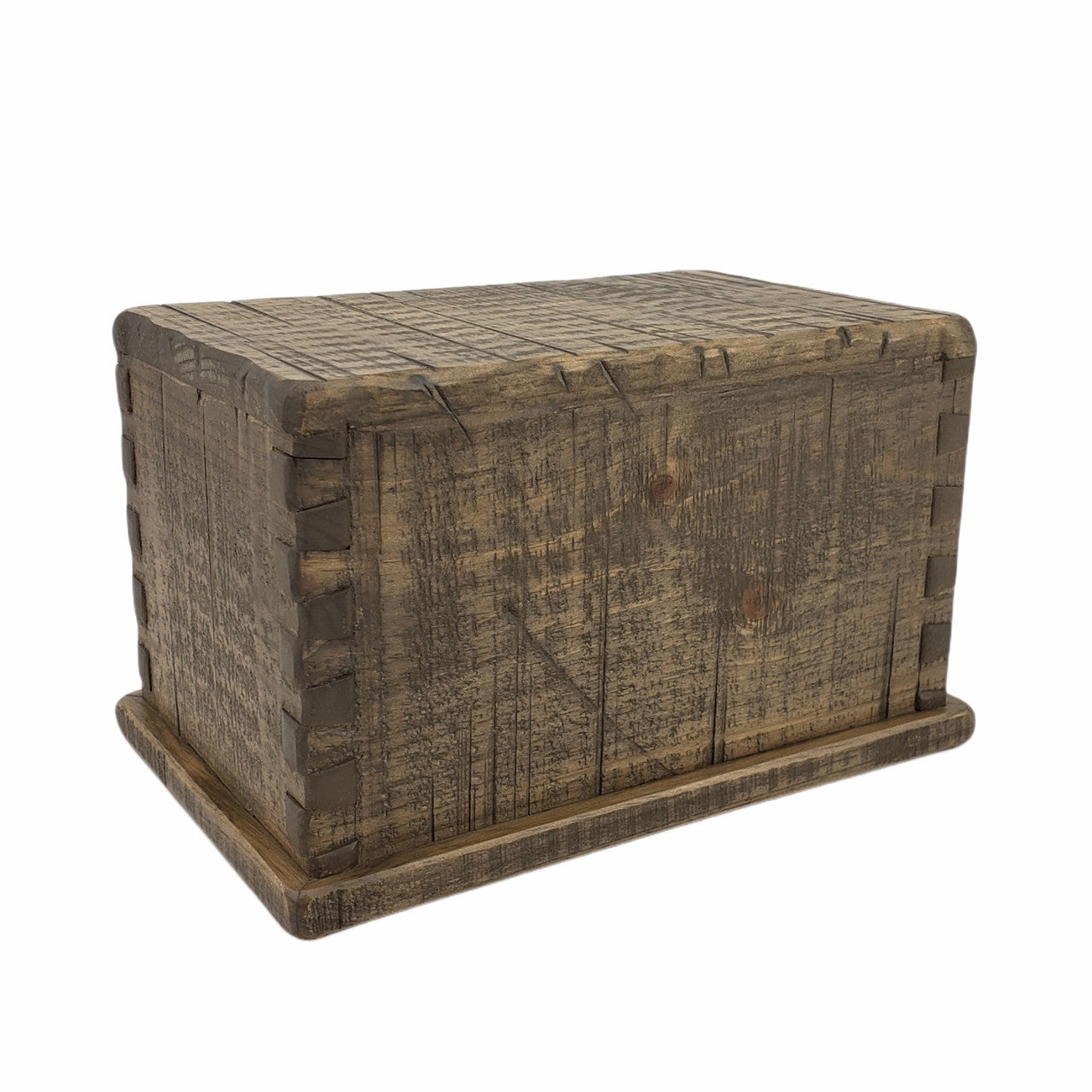 Handcrafted Vintage Wood Dovetailed Urn in Rustic Woodsman Finish
