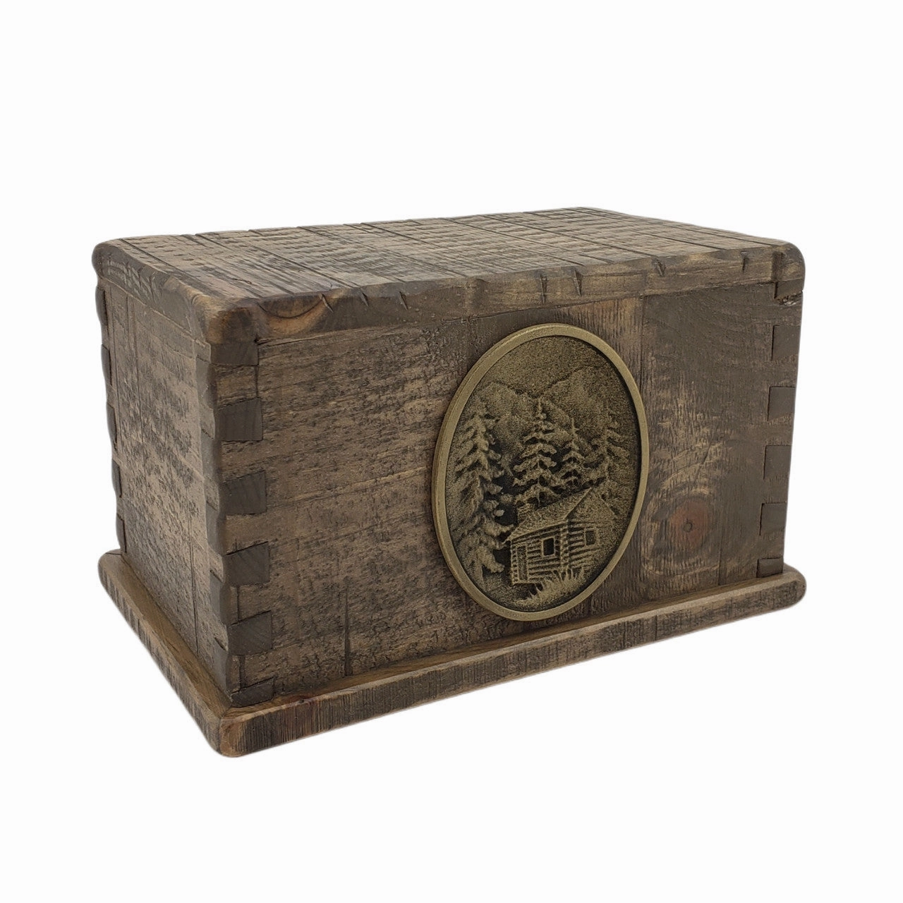 Handcrafted Vintage Wood Dovetailed Urn in Rustic Woodsman Finish