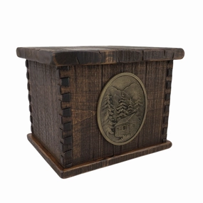 Handcrafted Vintage Wood Ultimate Companion Urn in Rustic Vintage Finish