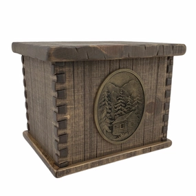 Handcrafted Vintage Wood Ultimate Companion Urn in Rustic Woodsman Finish