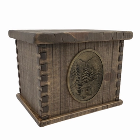 Handcrafted Vintage Wood Ultimate Companion Urn in Rustic Woodsman Finish