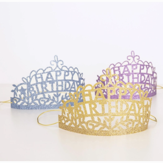 Happy Birthday Tiaras 8 pack