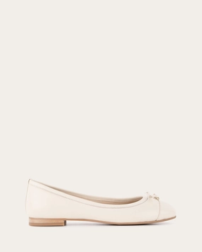 HERMIONE DRESS FLATS OFF WHITE LEATHER