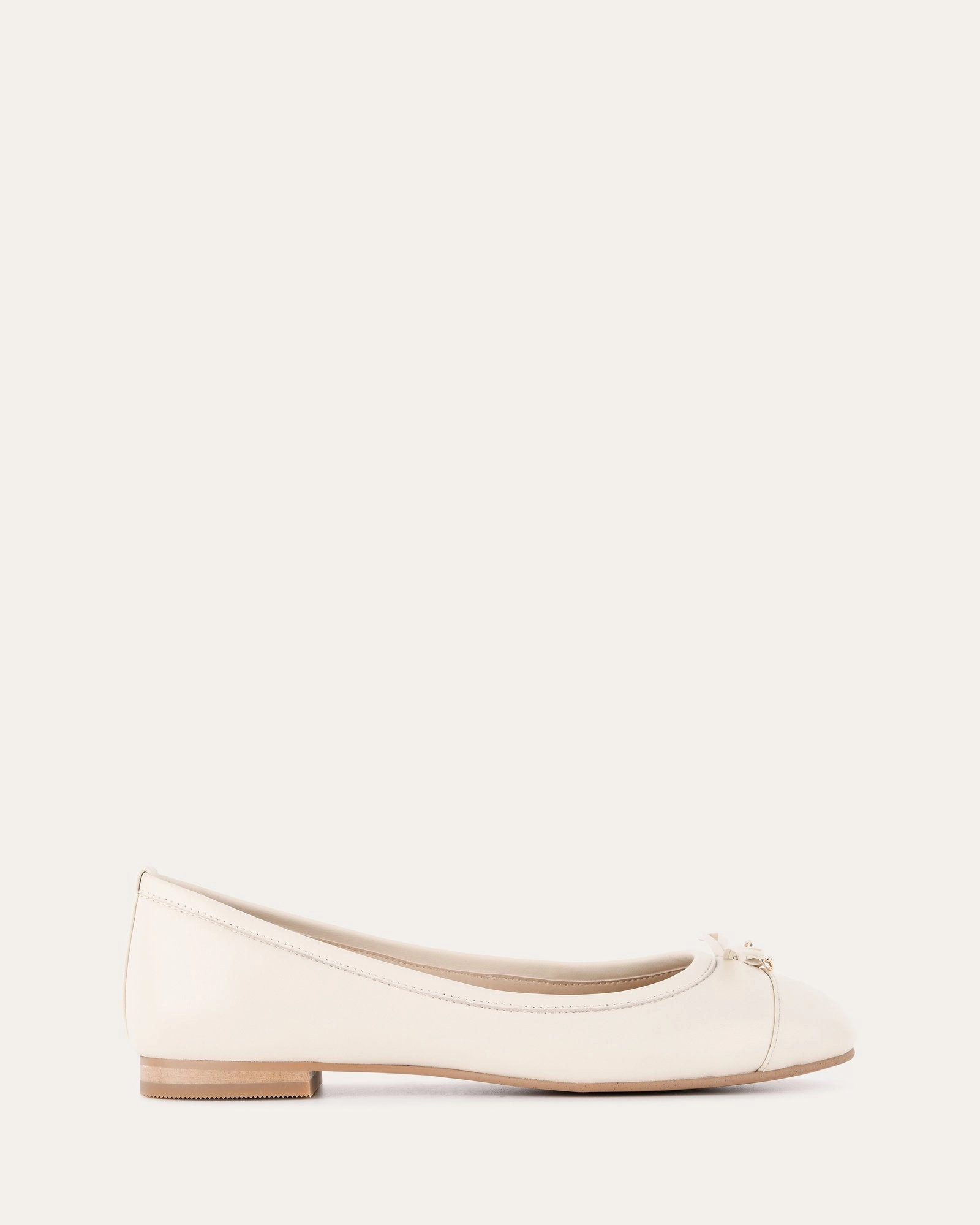 HERMIONE DRESS FLATS OFF WHITE LEATHER