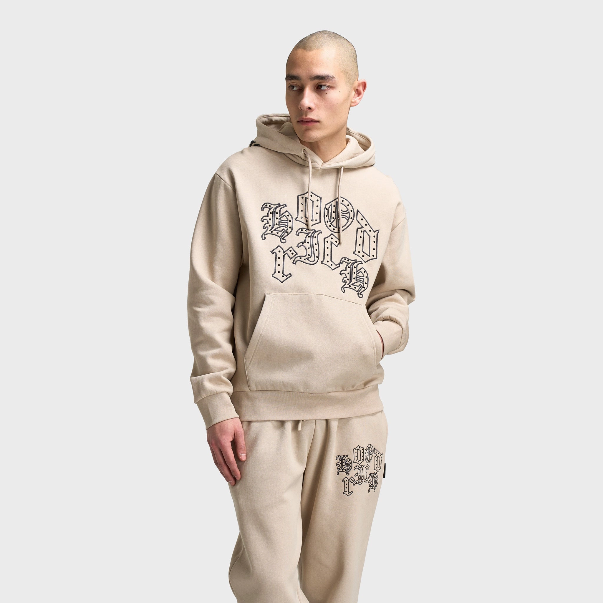 Hoodrich Crown Oversized Hoodie Oxford Tan / Asphalt - Black