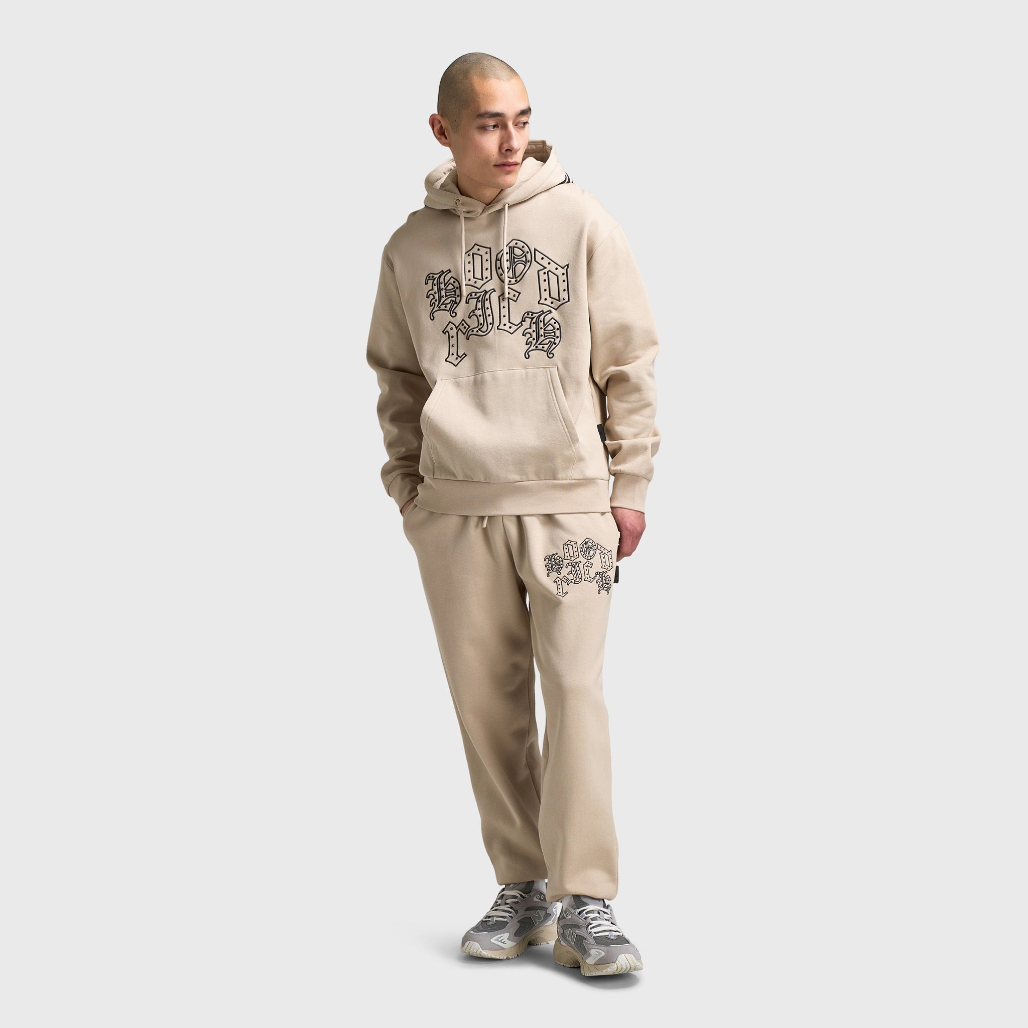 Hoodrich Crown Oversized Hoodie Oxford Tan / Asphalt - Black