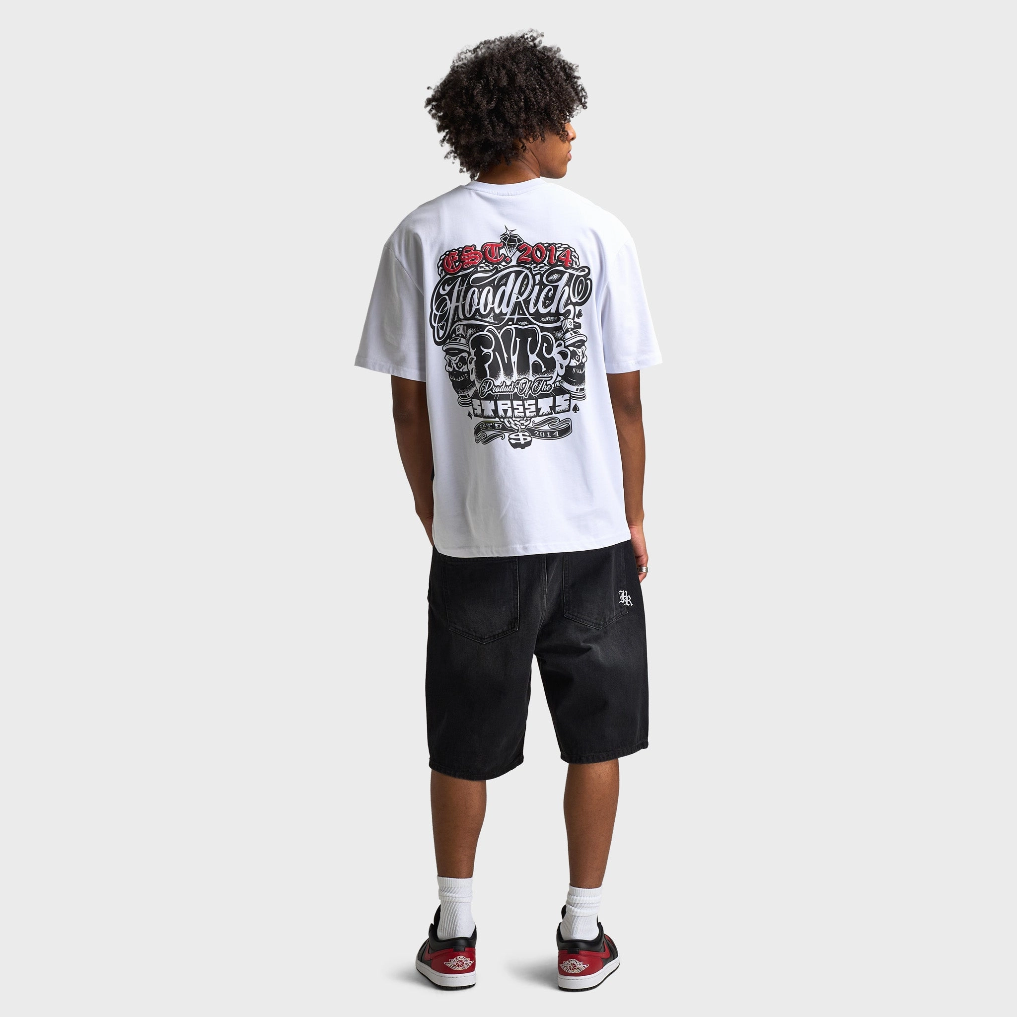 Hoodrich Crown V2 Oversized Graphic T-Shirt White / Lychee - Black