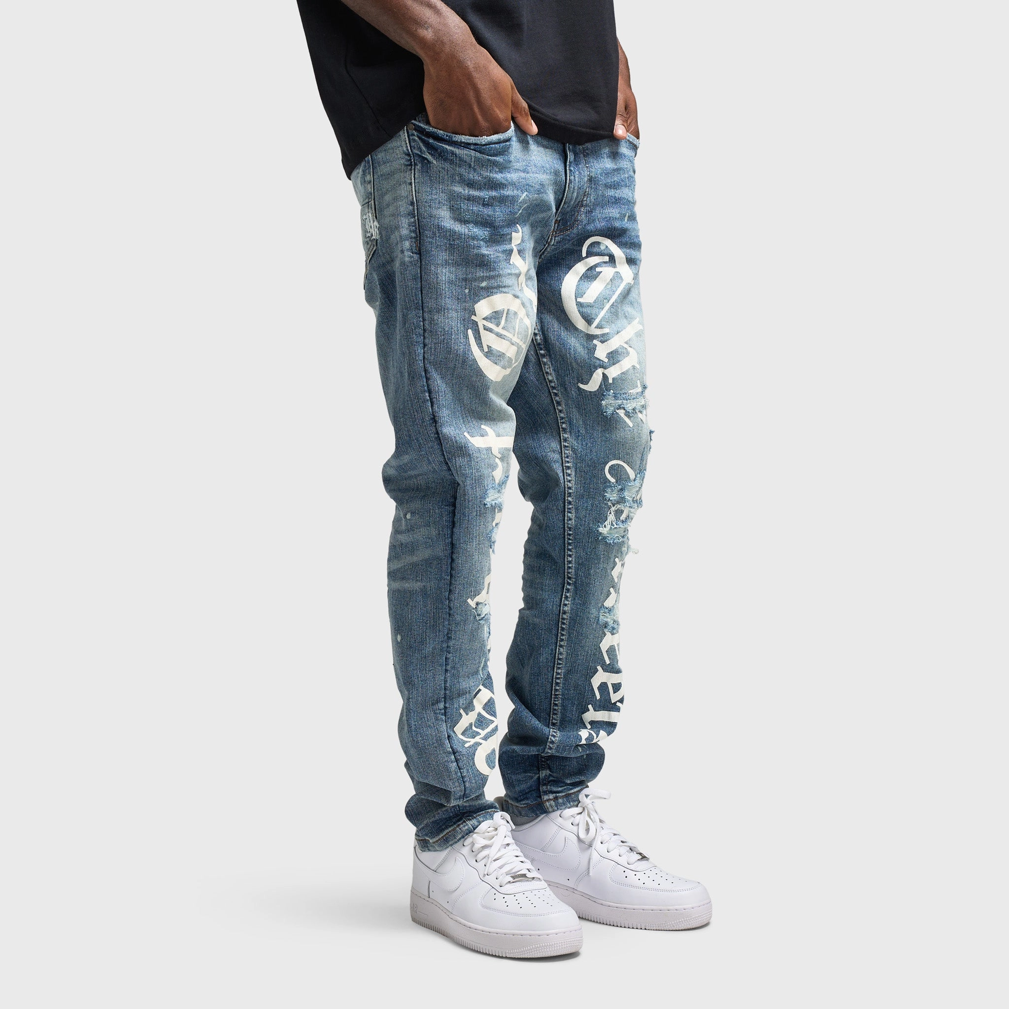 Hoodrich Edge Jeans Blue / White