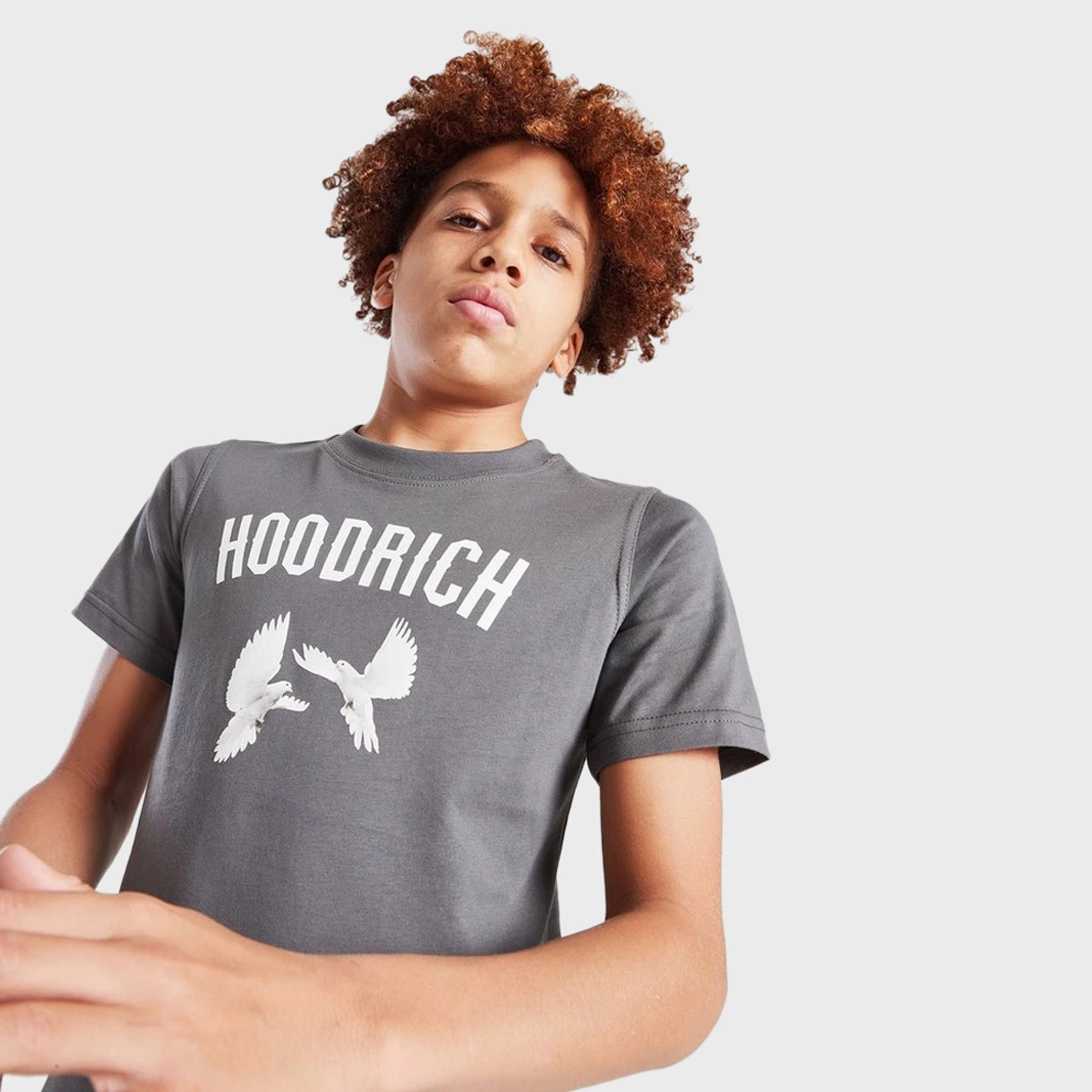 Hoodrich Junior Boys' Flight Graphic T-Shirt Lava Smoke / White - Quiet Grey