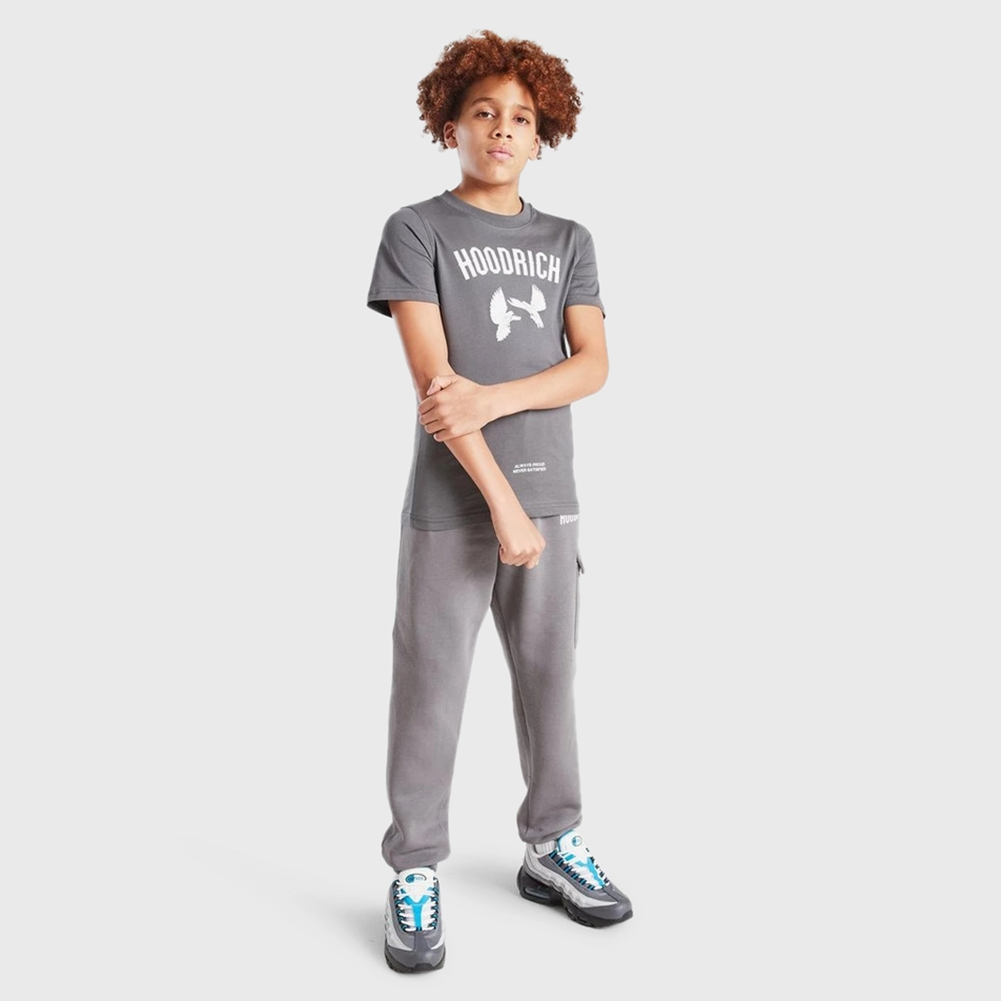 Hoodrich Junior Boys' Flight Graphic T-Shirt Lava Smoke / White - Quiet Grey