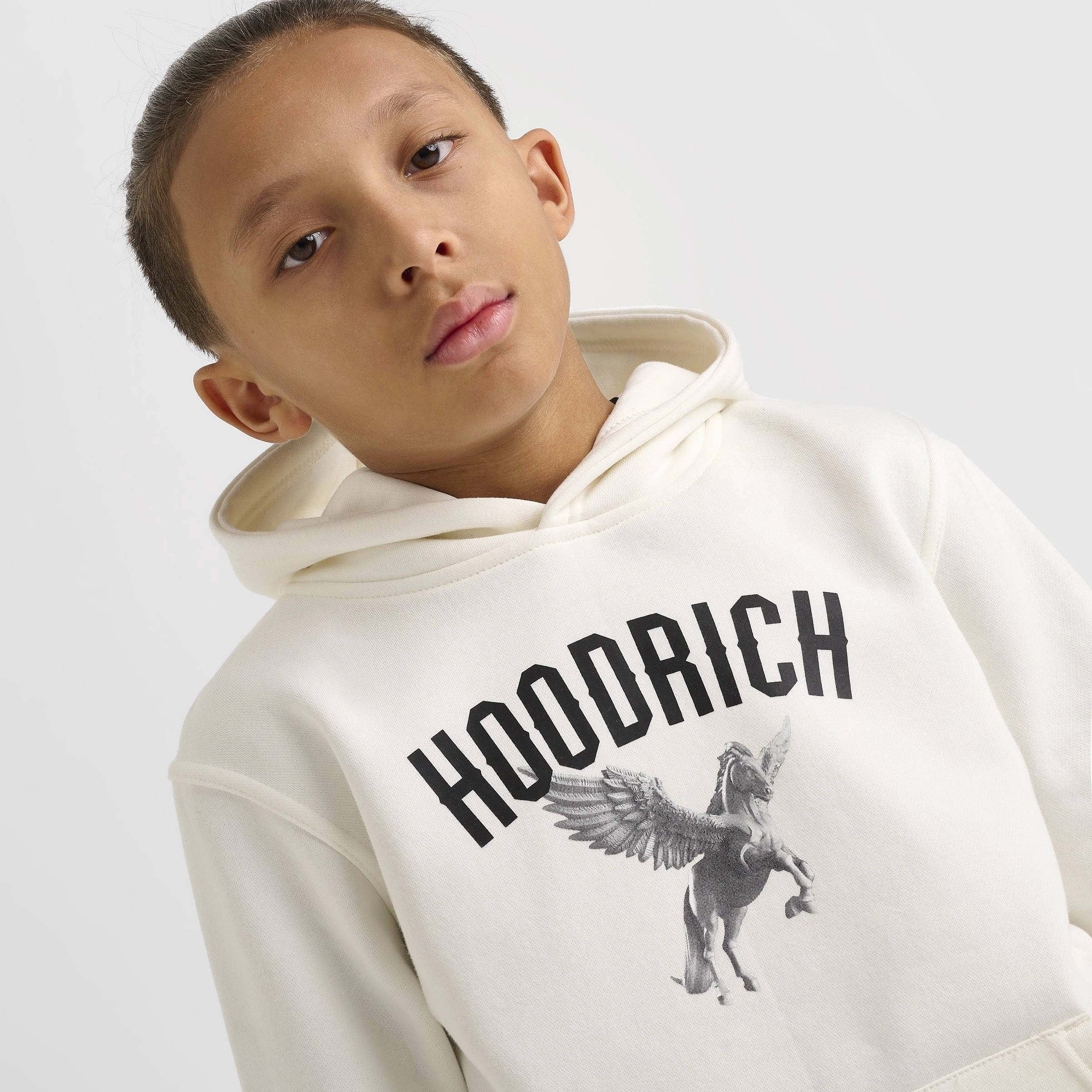 Hoodrich Junior Boys' Pegasus Hoodie Blanc de Blanc / Black - Lychee