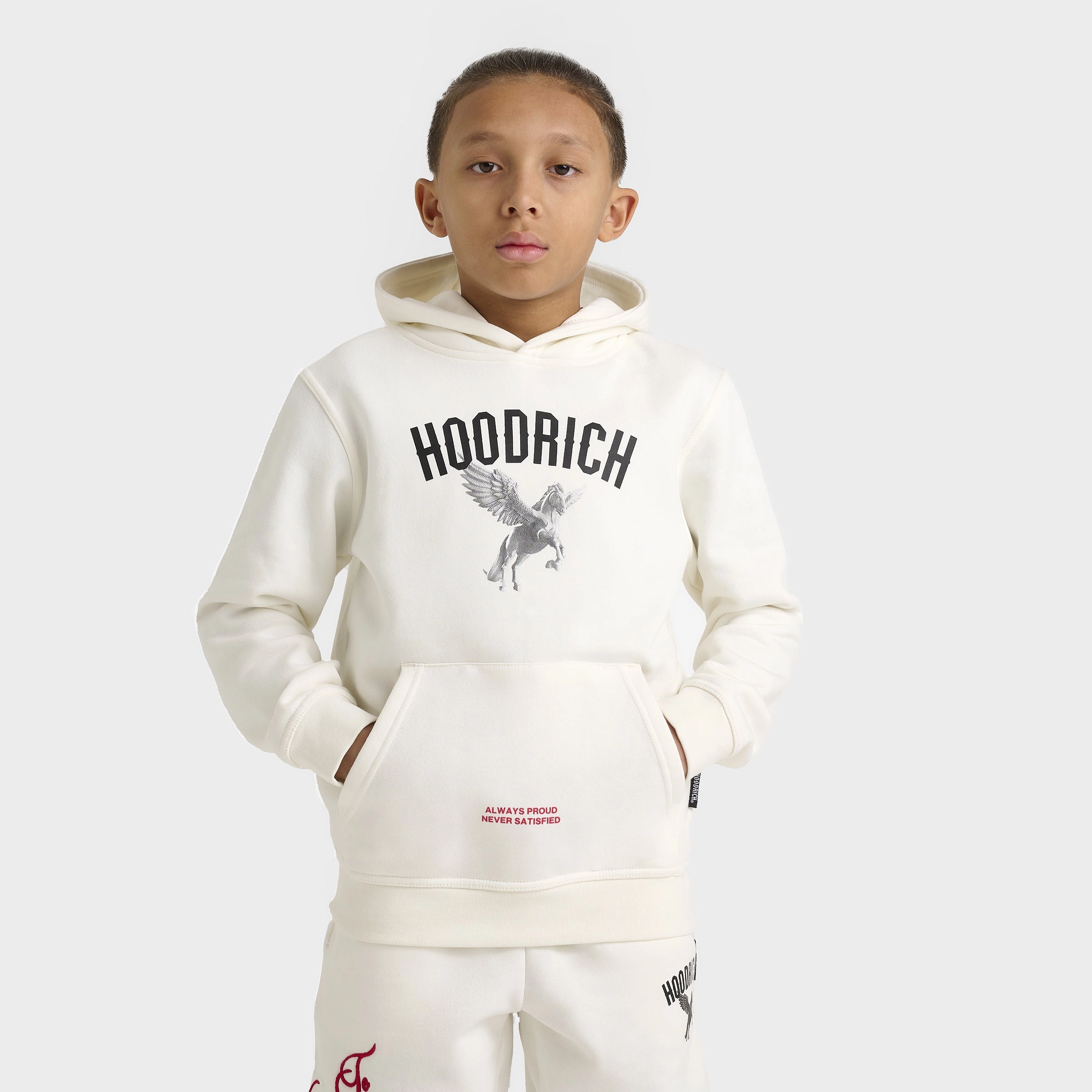 Hoodrich Junior Boys' Pegasus Hoodie Blanc de Blanc / Black - Lychee
