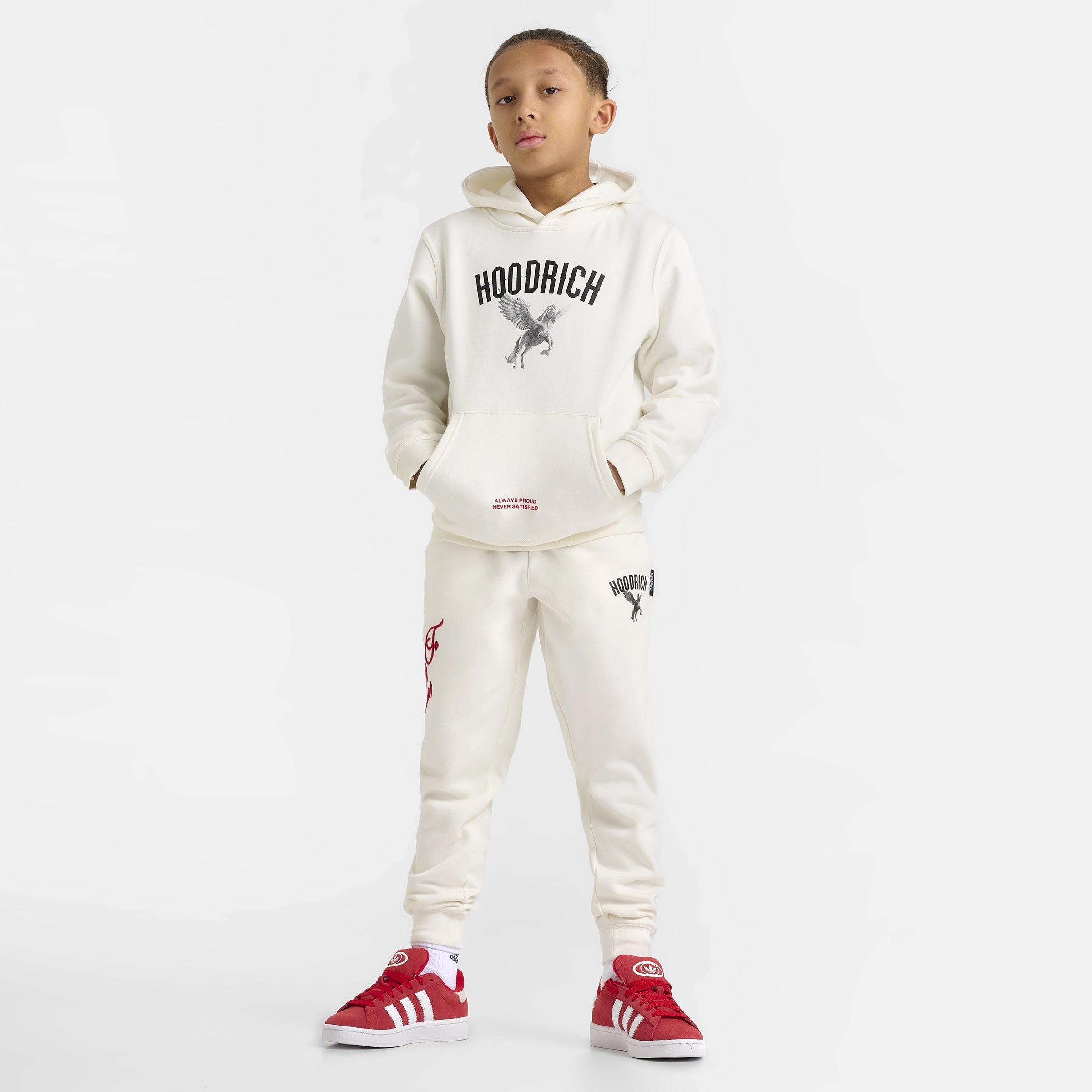 Hoodrich Junior Boys' Pegasus Hoodie Blanc de Blanc / Black - Lychee