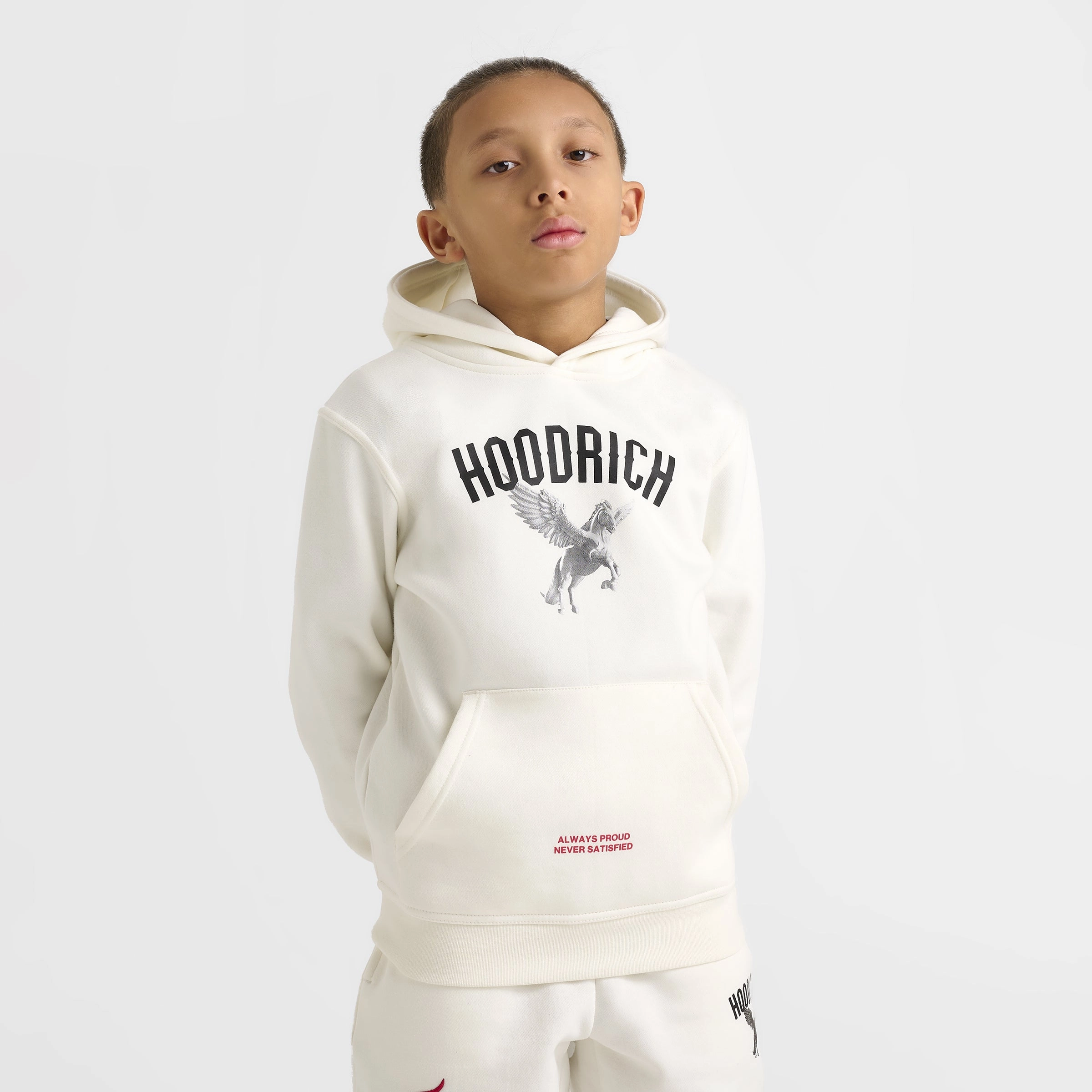Hoodrich Junior Boys' Pegasus Hoodie Blanc de Blanc / Black - Lychee