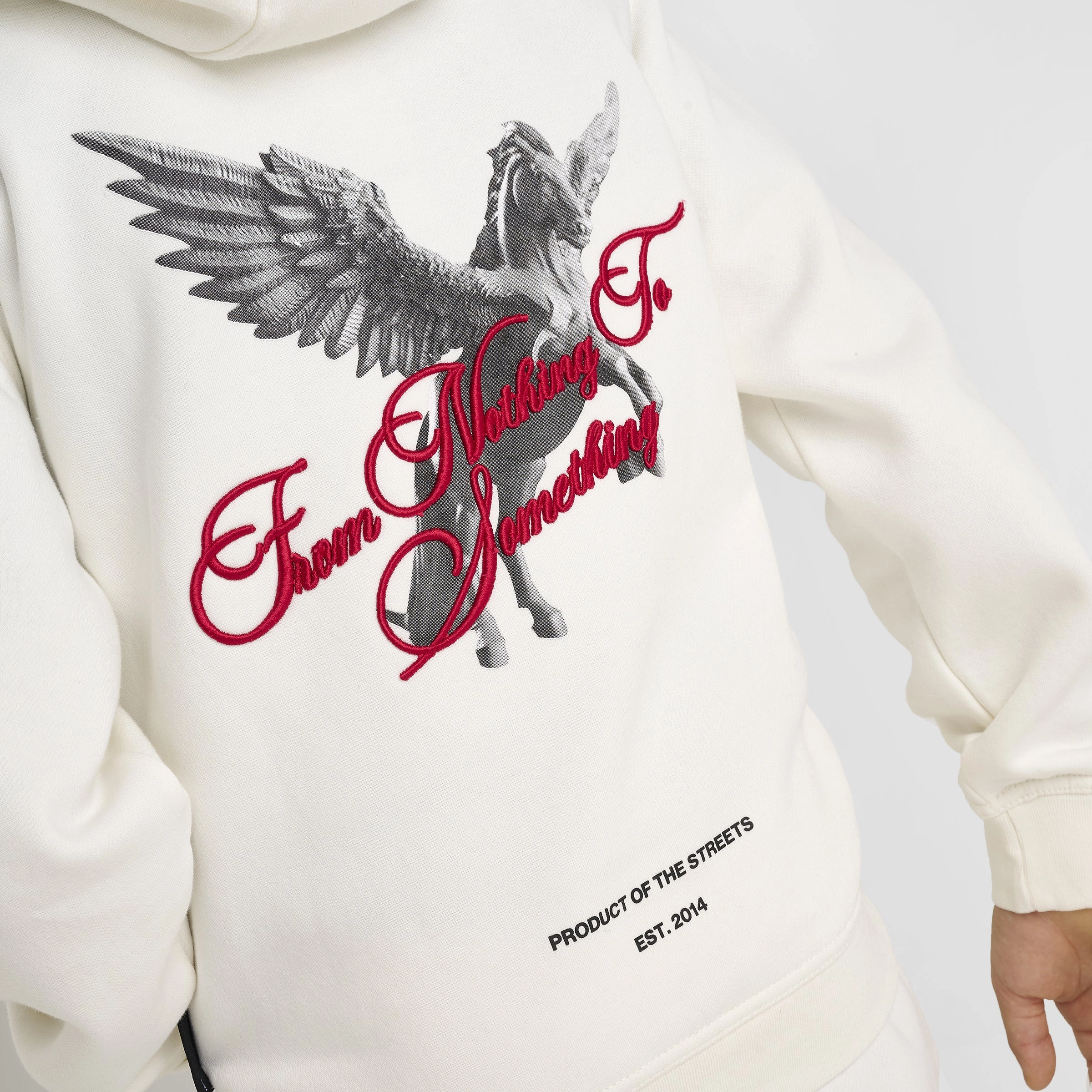 Hoodrich Junior Boys' Pegasus Hoodie Blanc de Blanc / Black - Lychee