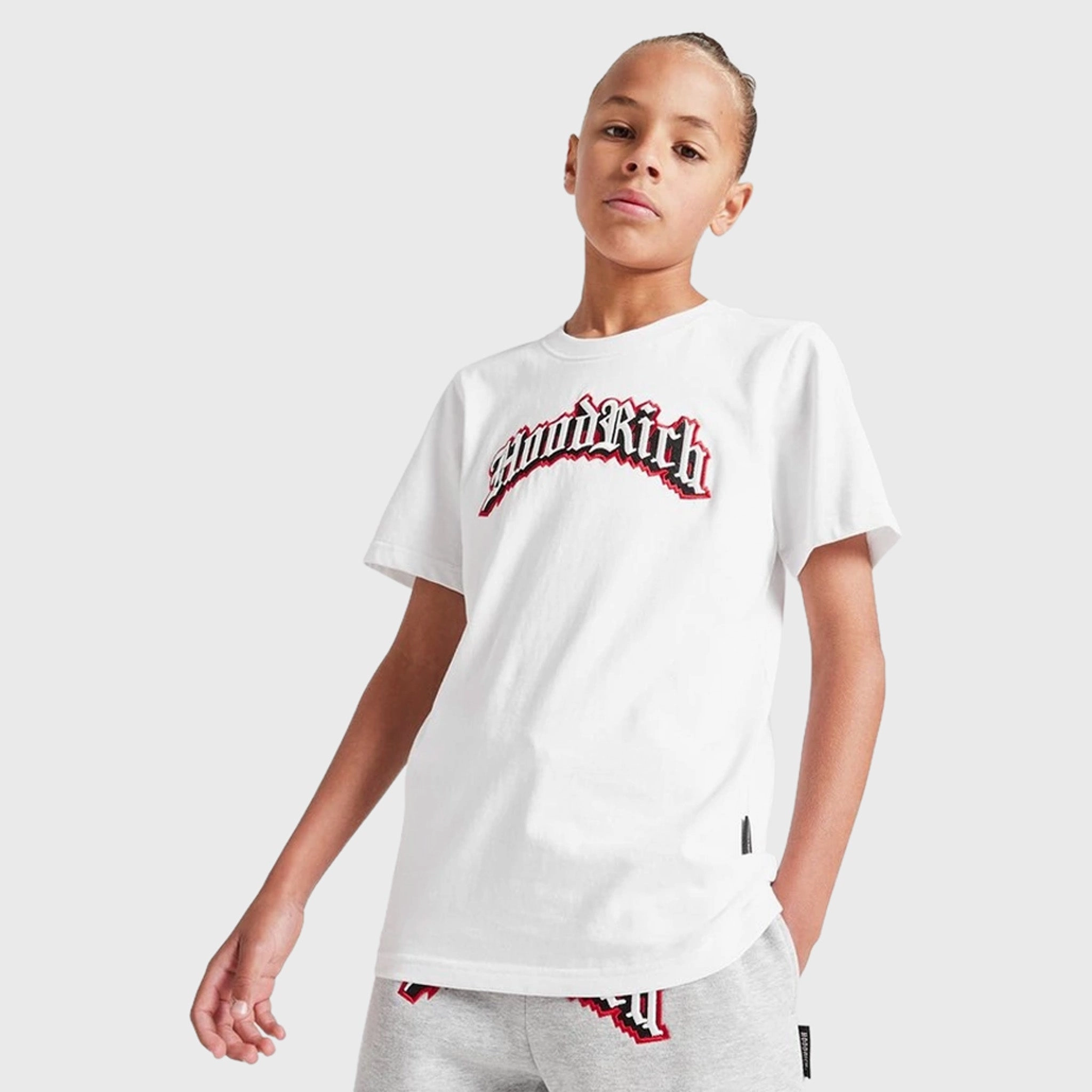 Hoodrich Juniors' Gothic T-Shirt White / Black - Lychee