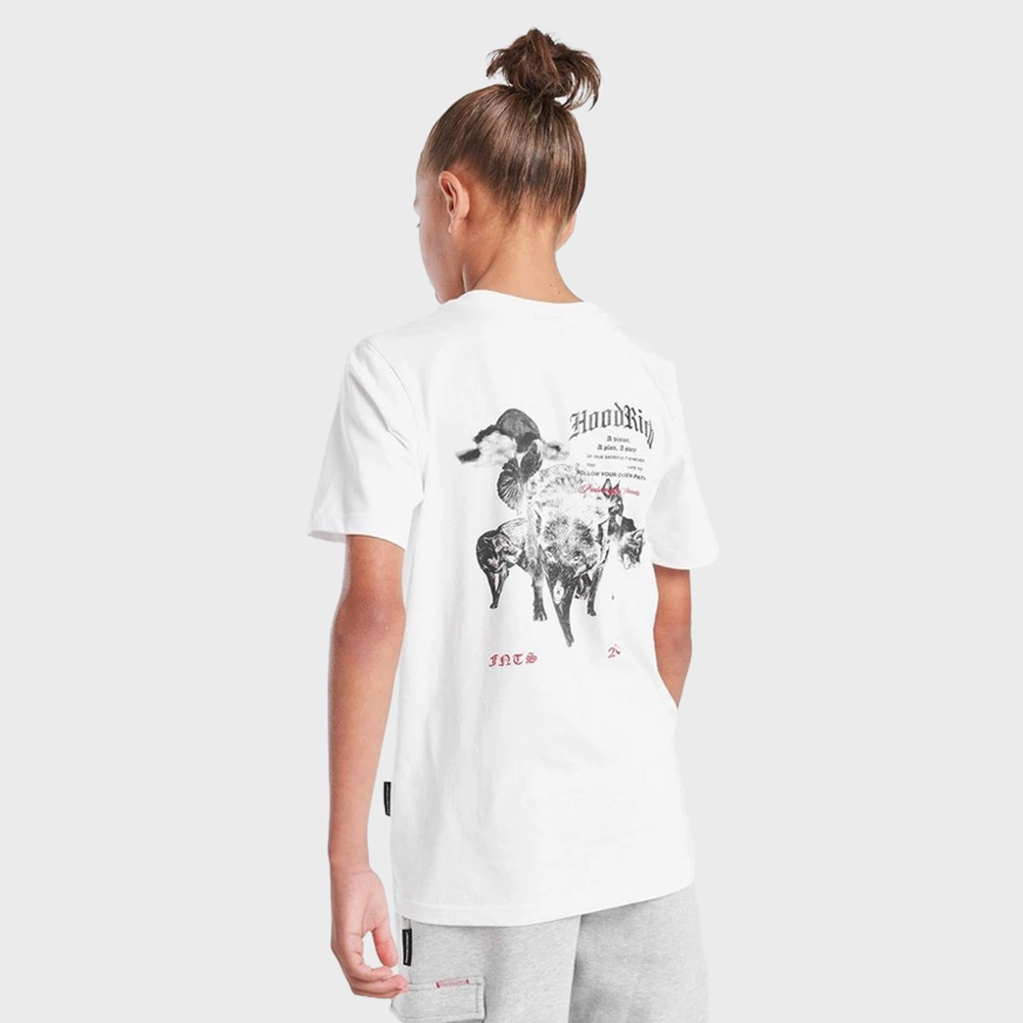 Hoodrich Juniors' Gothic T-Shirt White / Black - Lychee