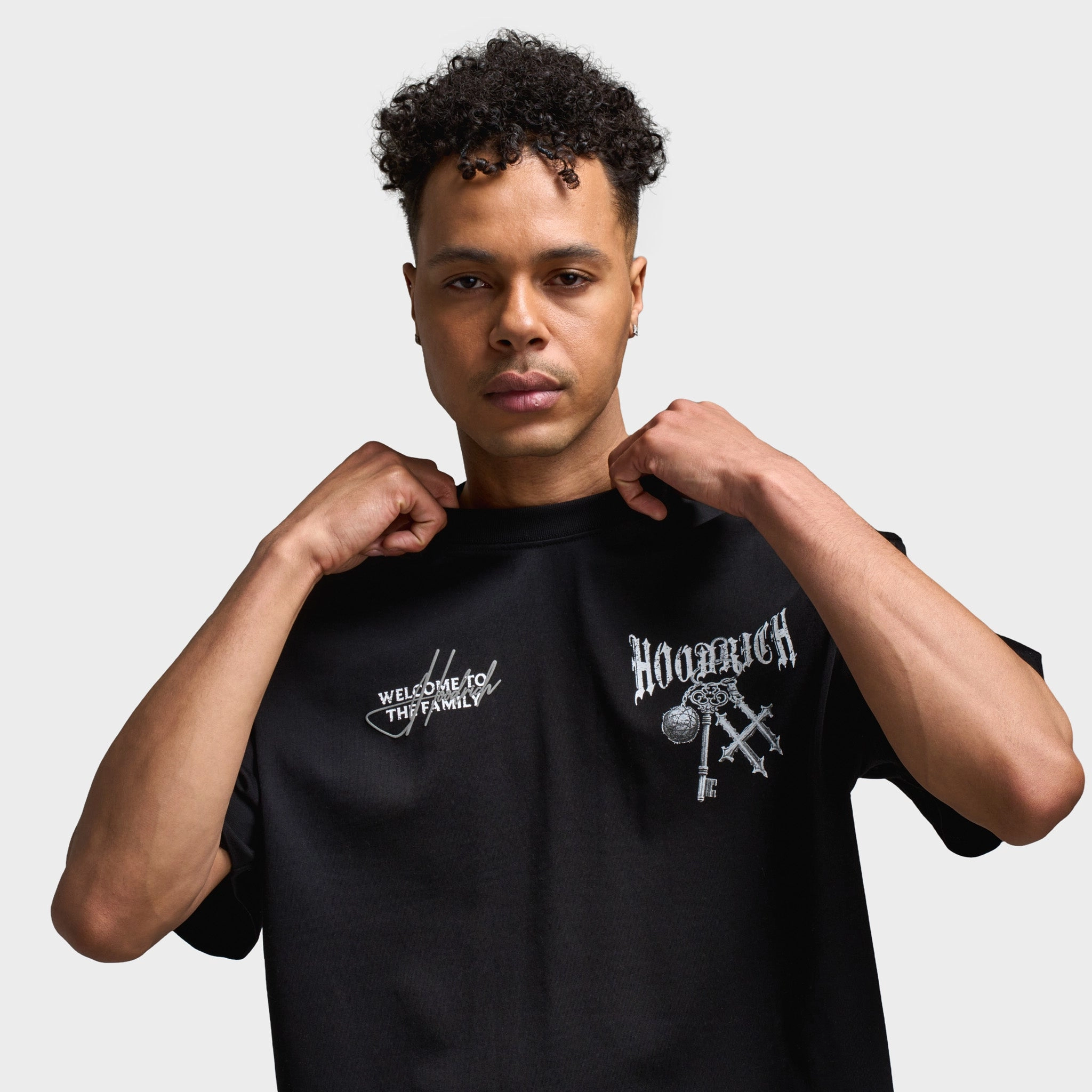 Hoodrich Rite Oversized Graphic T-Shirt Black / White - Lava Smoke