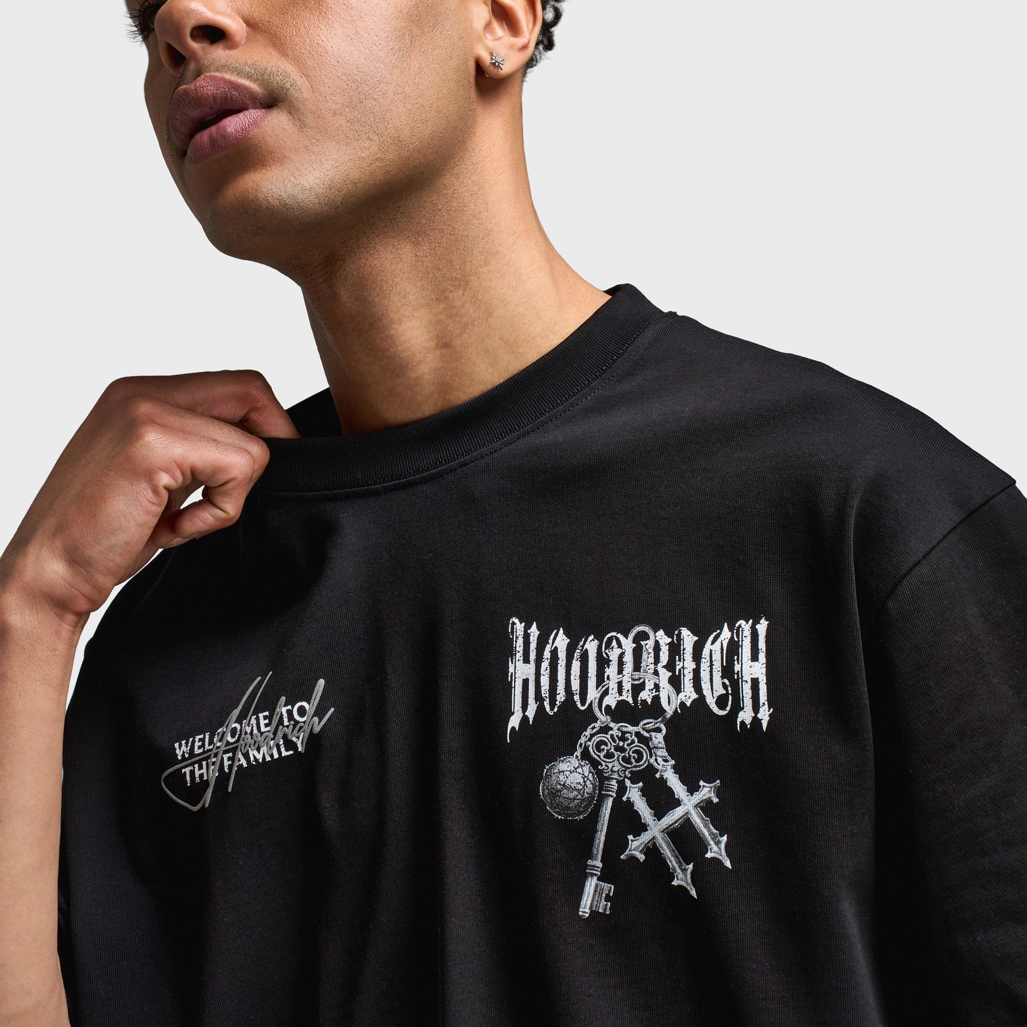 Hoodrich Rite Oversized Graphic T-Shirt Black / White - Lava Smoke