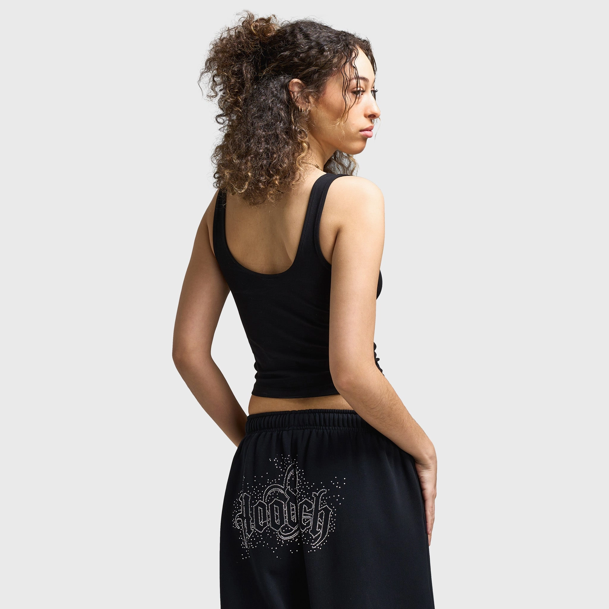 Hoodrich Women's Diffuse Strappy Vest Black / Silver Rhinestones