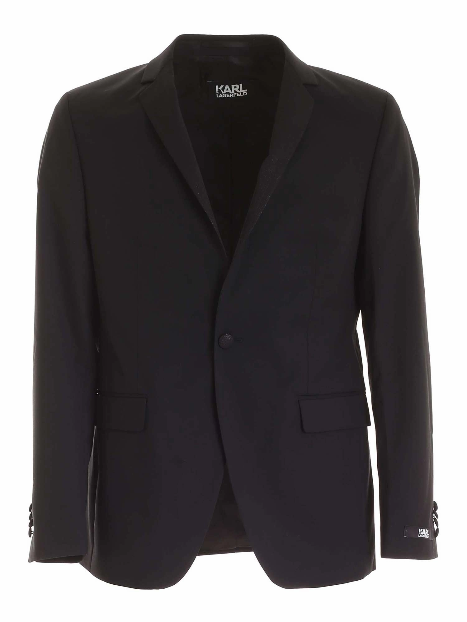 Karl Lagerfeld Single-Breasted Tailored Blazer