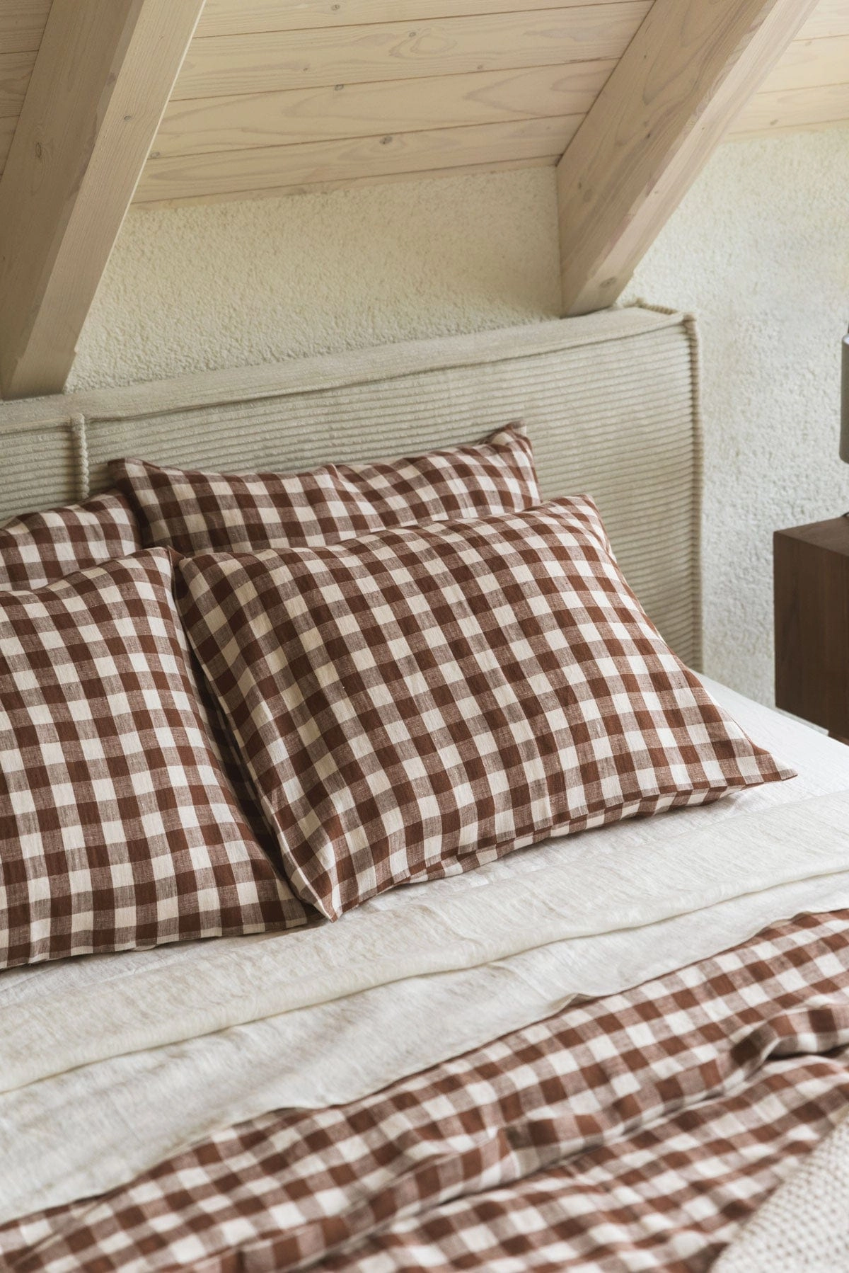 Linen Duvet Cover | Mocha Gingham