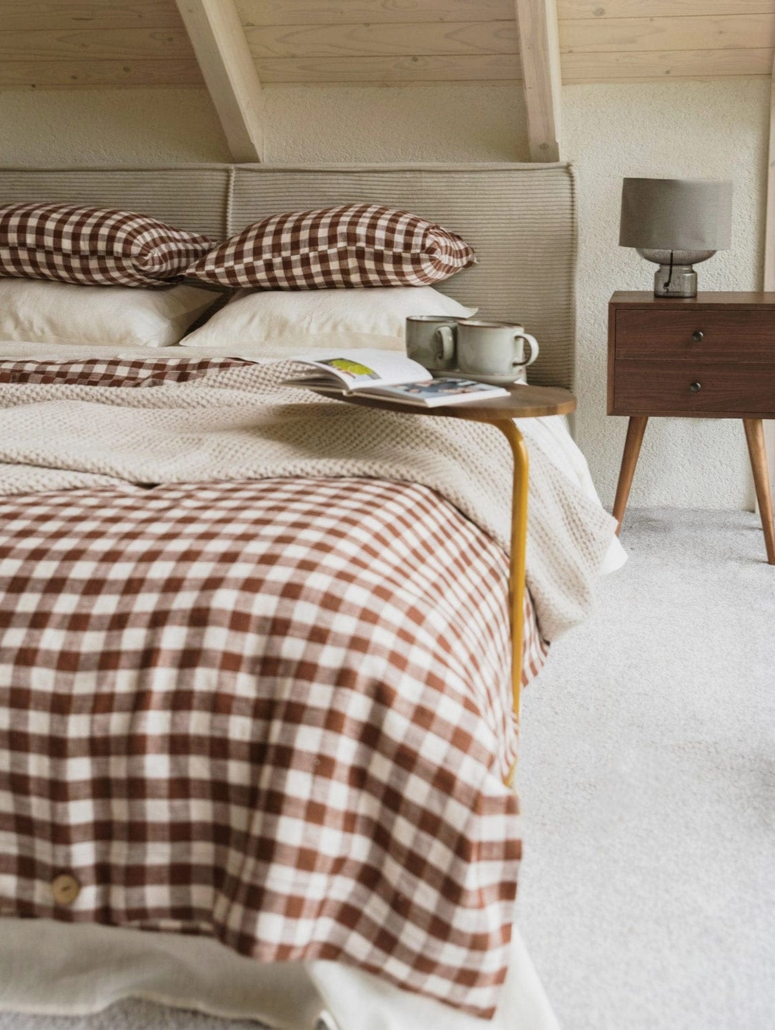 Linen Duvet Cover | Mocha Gingham