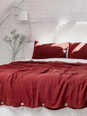Linen Duvet Cover | Terracotta