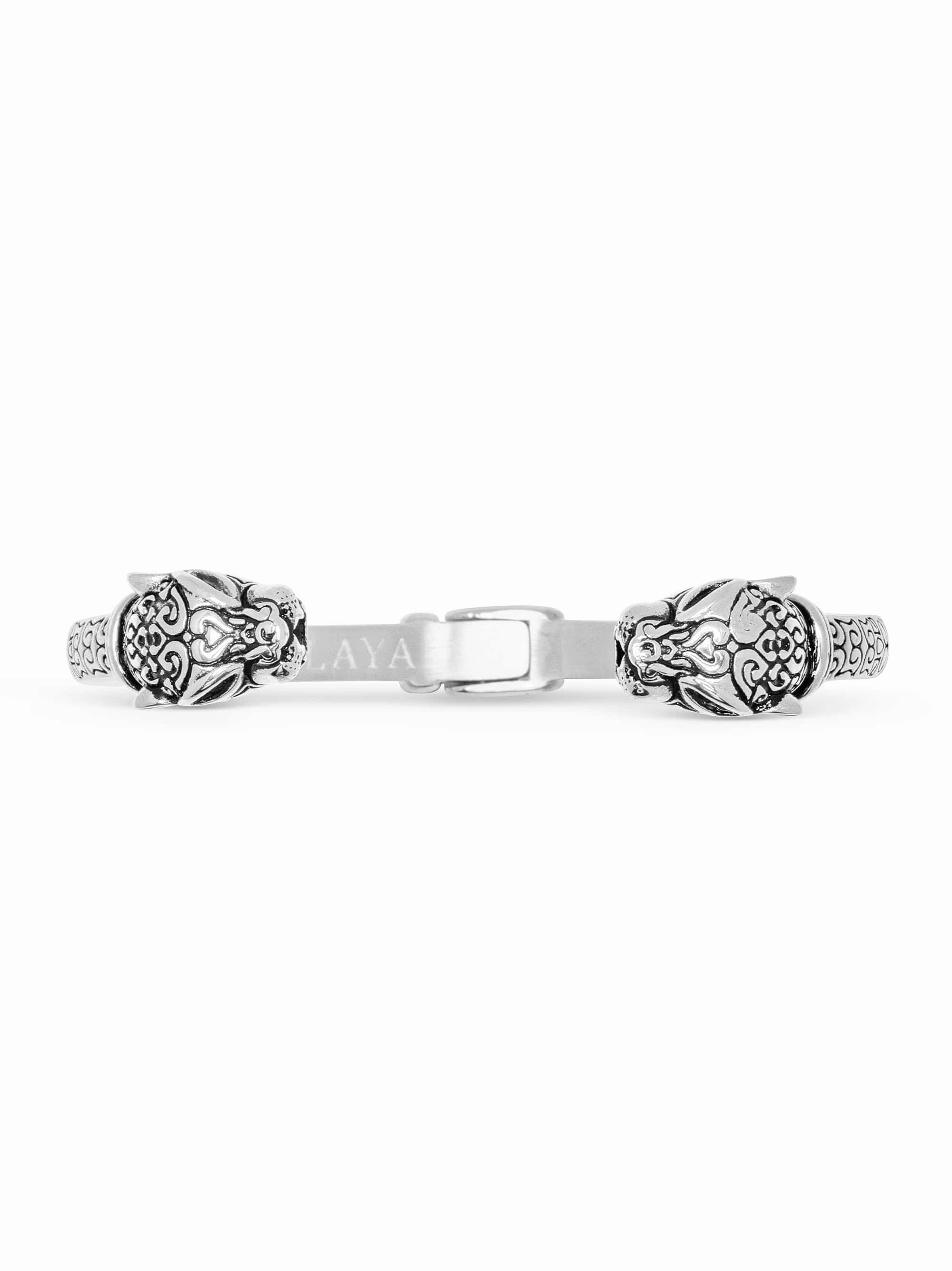Men's Panther Bangle in Silver