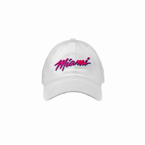 Miami HEAT Original Vice White Wordmark Dad Hat
