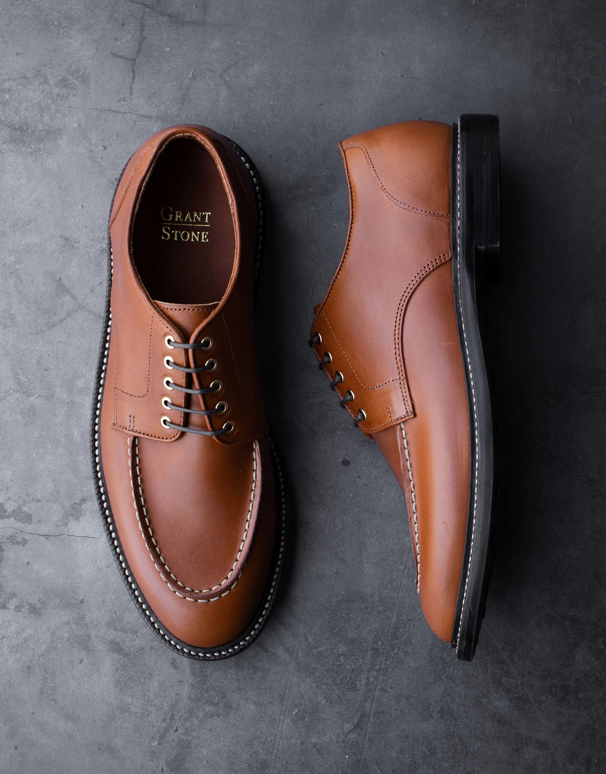 Moc Toe Derby Saddle Tan