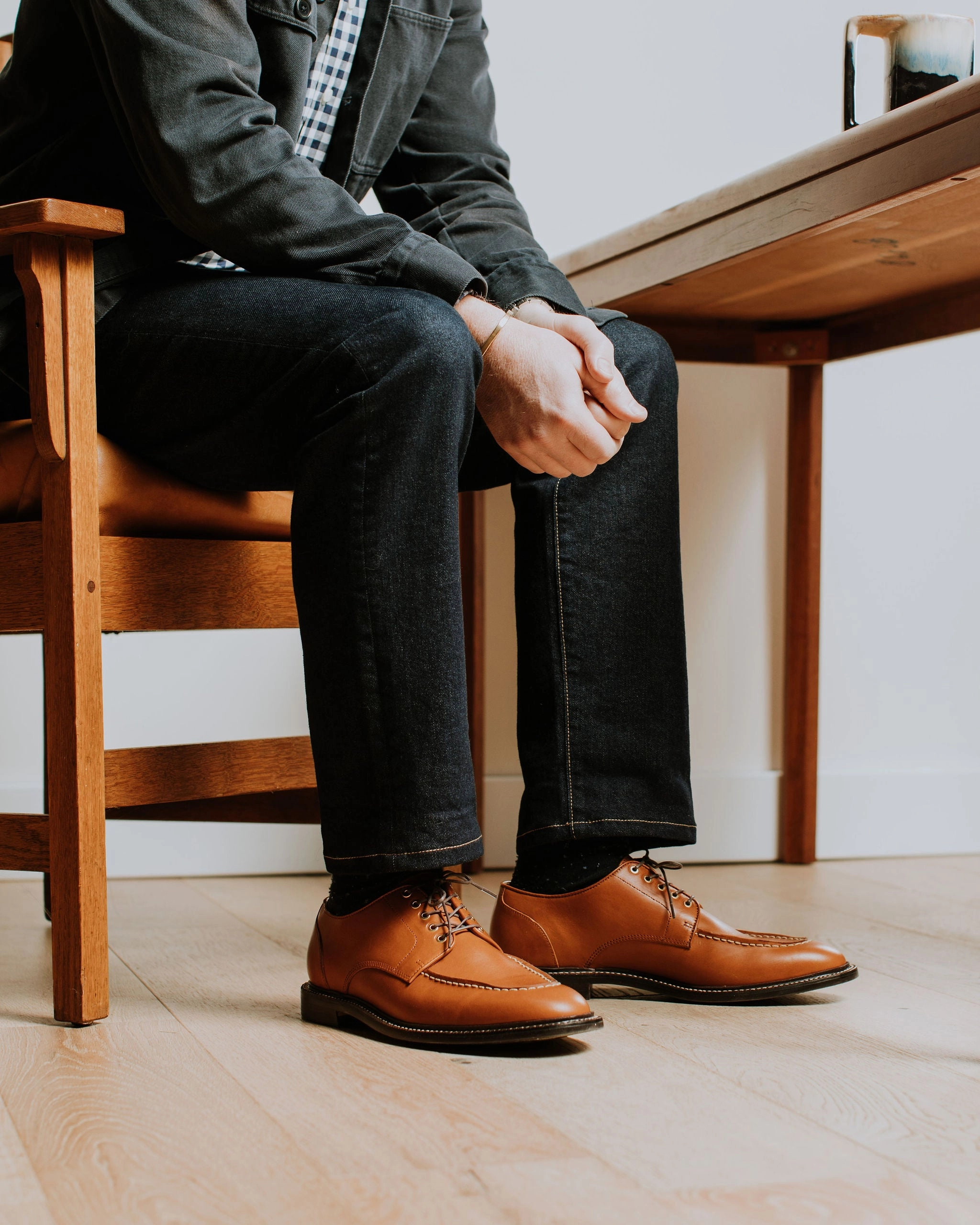 Moc Toe Derby Saddle Tan