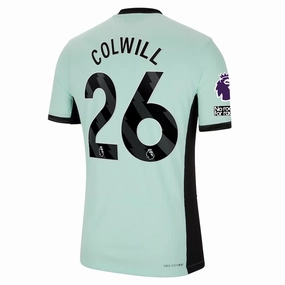 Nike Chelsea Authentic Colwill Match Vaporknit Third Jersey w/ EPL   No Room For Racism Patches 23/24 (Mint Foam/Black)