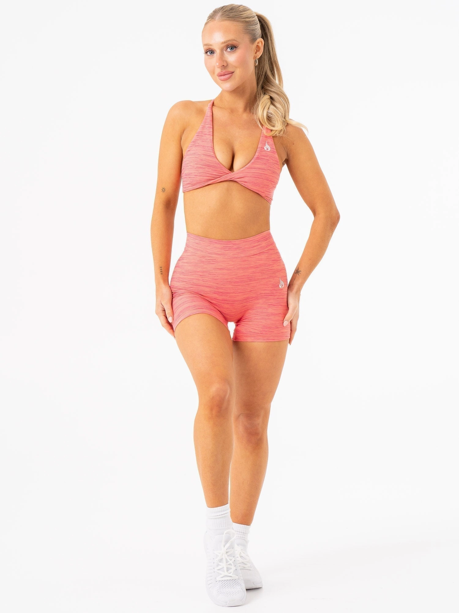 NKD Twist Sports Bra - Coral Marl