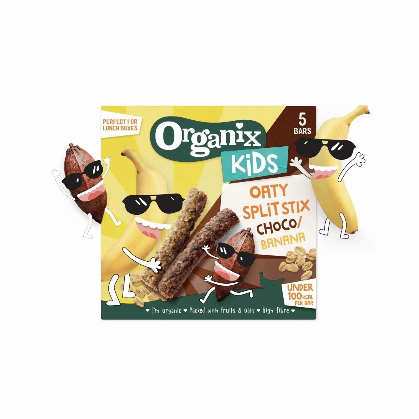 Organix Kids Choco Banana Oaty Split Stix Bars 3  years 115g (5x23g)