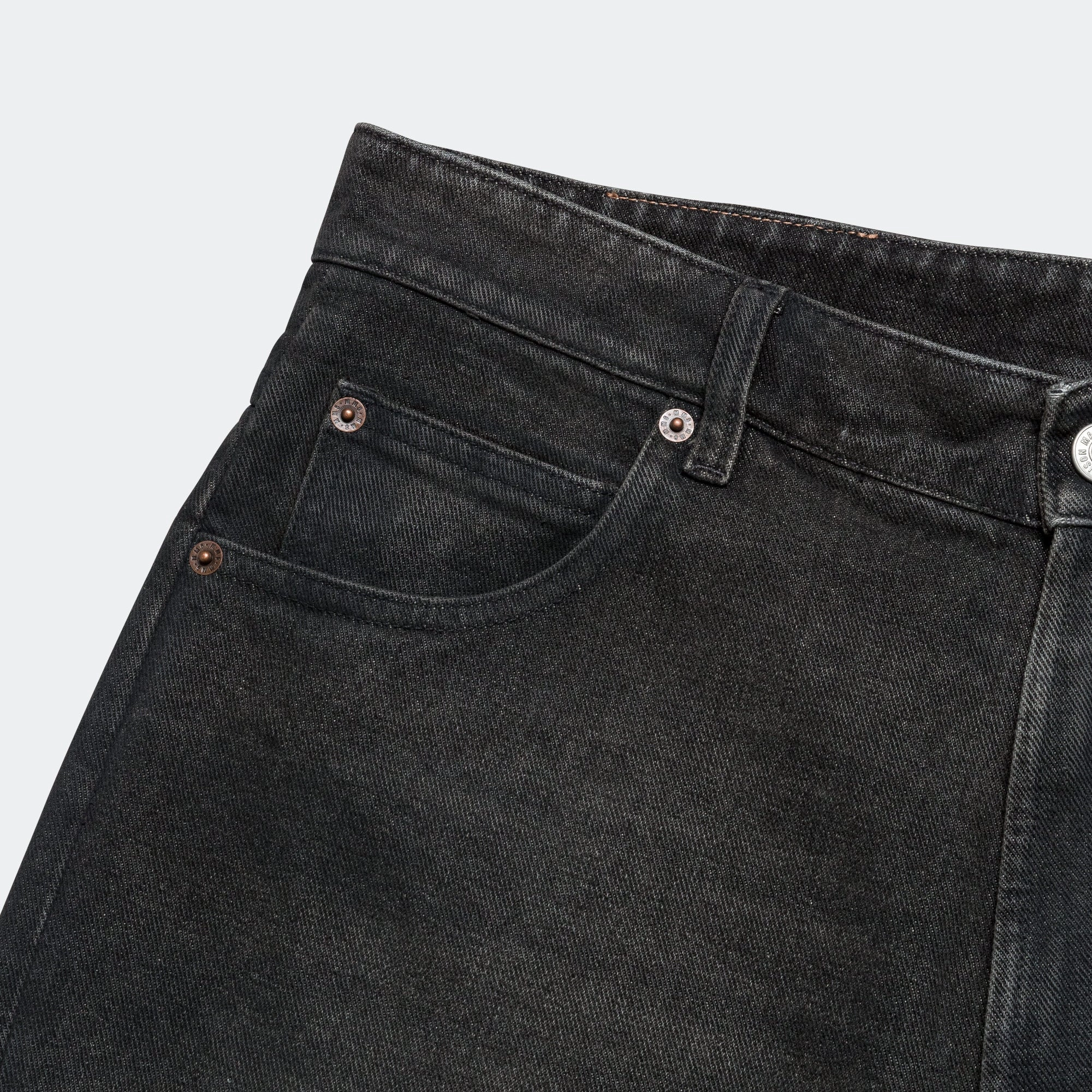 Panelled Denim Shorts - Wolf Grey