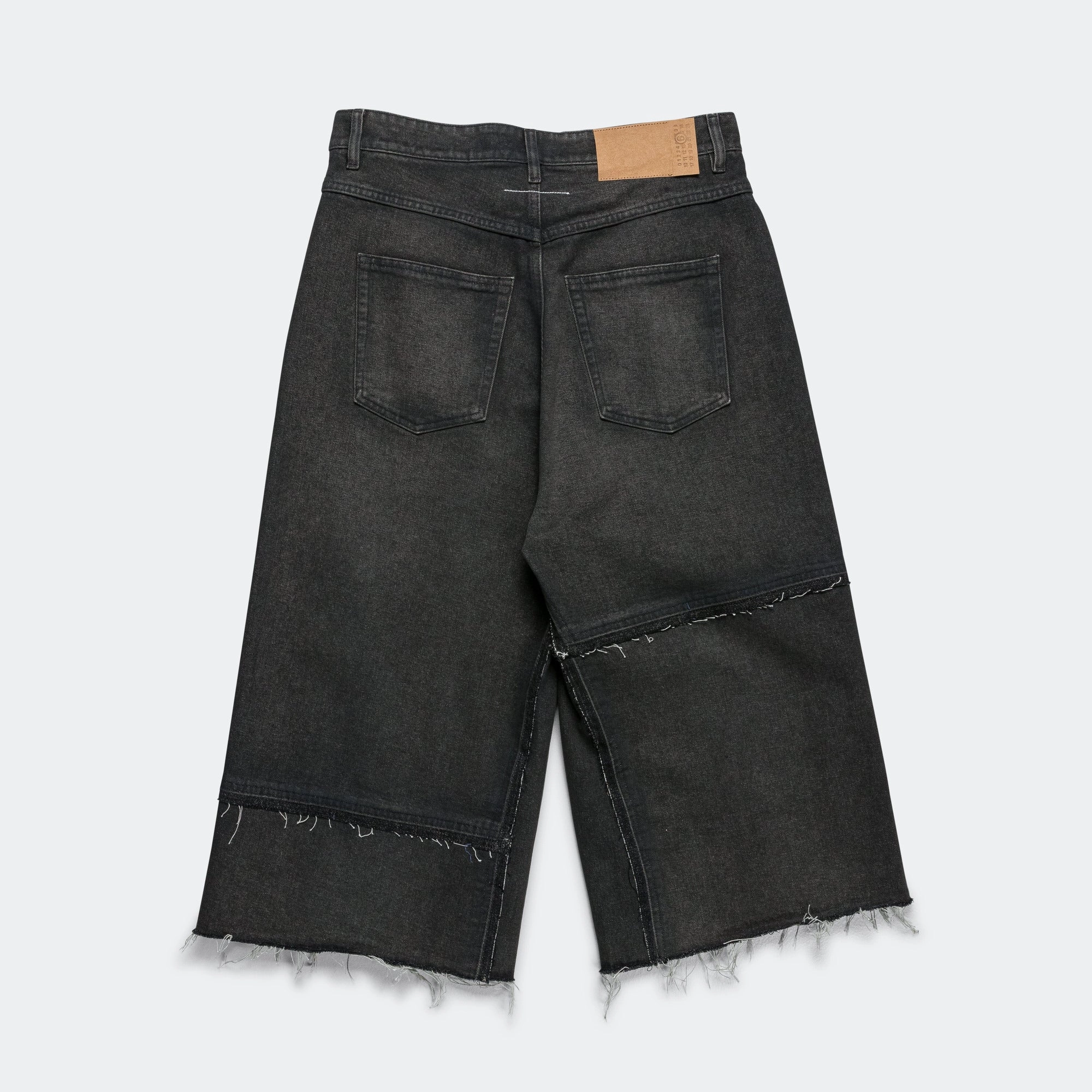 Panelled Denim Shorts - Wolf Grey