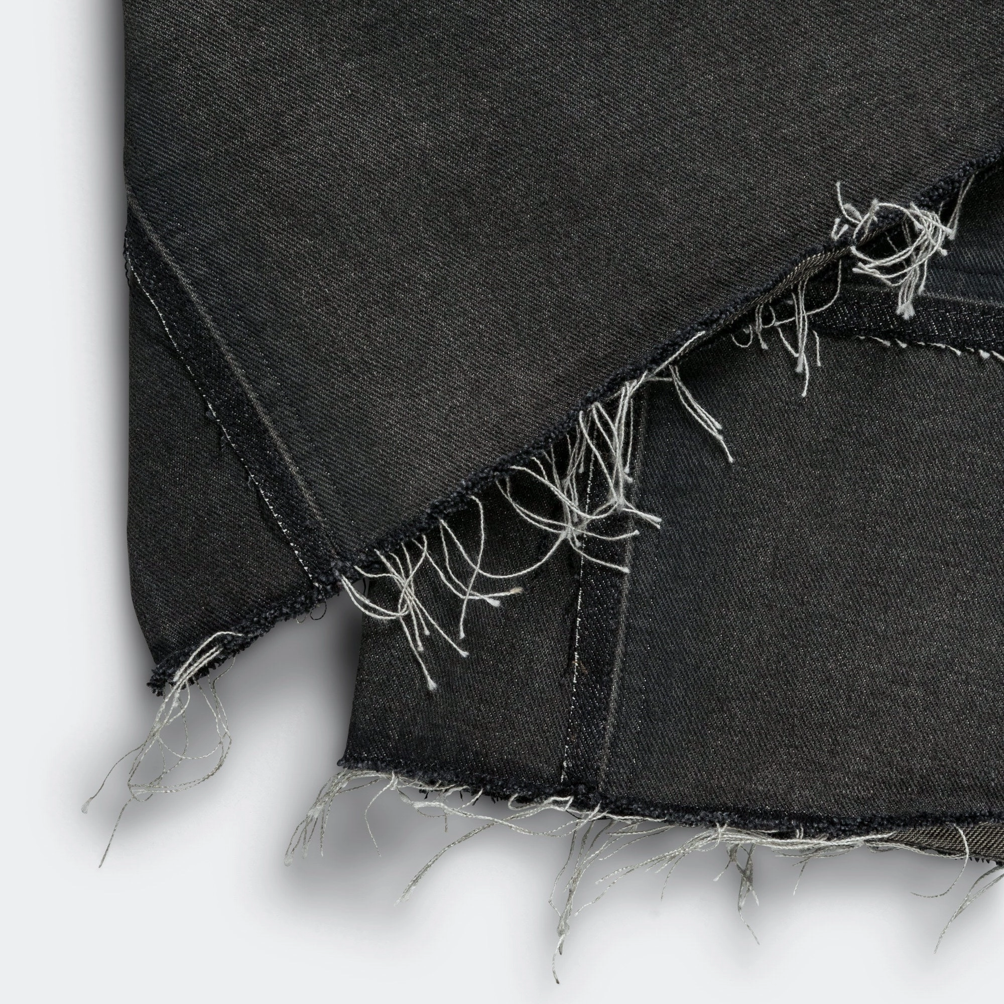 Panelled Denim Shorts - Wolf Grey